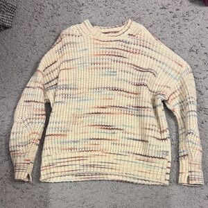American Eagle Outfitters Cream Multicolor Sweater